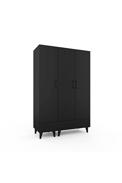 ANZERA Oslo Gardırop - Siyah - Çekmeceli - Kapaklı