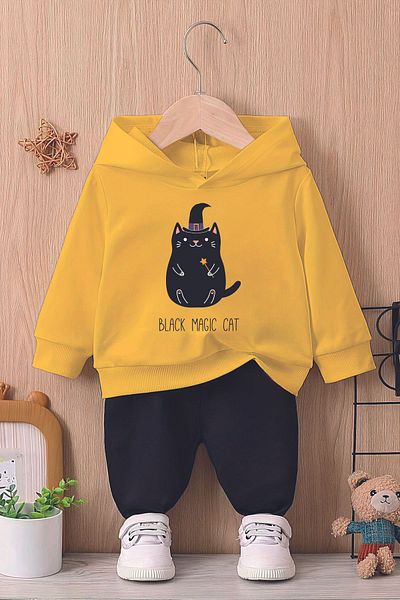 ADABEBEK Cat Animal Printed Hooded Baby Set - with Magic Hat 22205