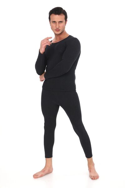 Sh Mağazacılık Unisex Winter Thermal Underwear - Warm Cotton, Non-Burning Thermal Set and Undershirt Underwear