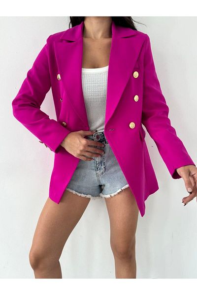 MYGİYİMİSTANBUL Jachetă blazer cu detaliu cu nasturi aurii