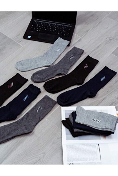 SOYTEMİZ 8 Pairs Adult Men's Socks Patterned Model