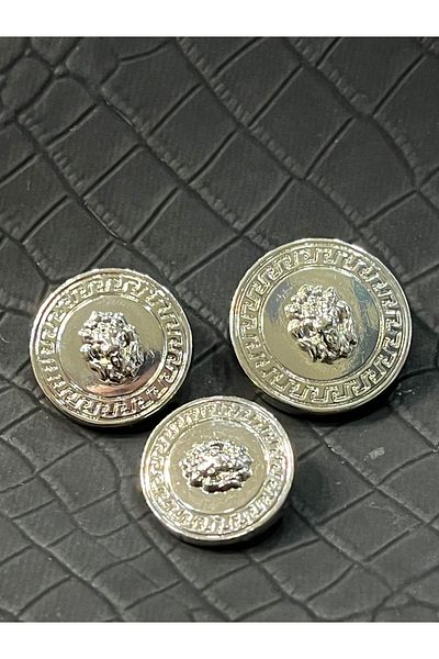 ODDA TASARIM ATÖLYESİ V.E.R.S.A.C.E Model Special Silver Plated - 1-40 Size 1-36 Size 1-28 Size Button Set (3 Pcs)