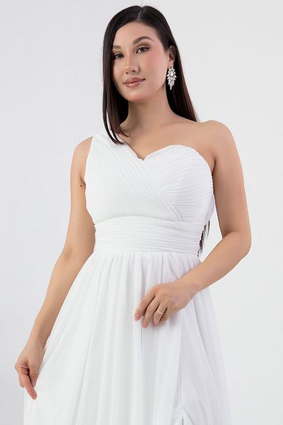 PULLIMM ECR5155 Rochie de seara din tul cu un singur umar