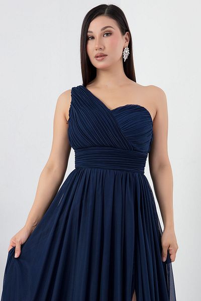 PULLIMM ECR5155 Rochie de seara din tul cu un singur umar