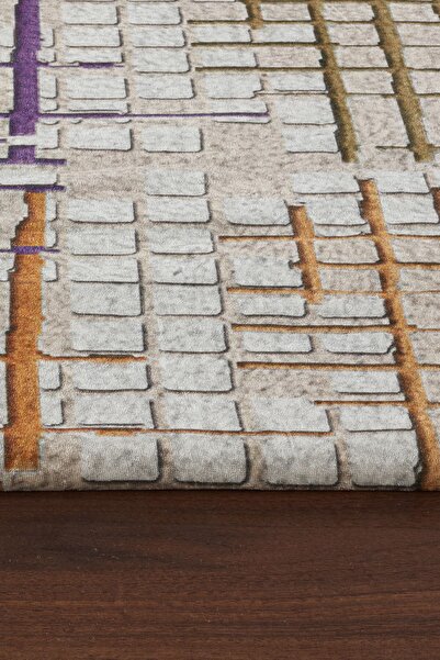 RENKLİBUTİK 12 M2 Non-Slip Washable Carpet Cover - Modern Patterns, Velvet Texture, Elastic and Sponge