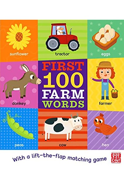 Hachette أول 100 كلمة من المزرعة كتاب لوحي مع لعبة مطابقة Lifttheflap