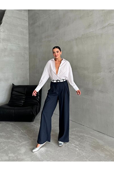 Laluvia Sötétkék kötélöves kivitelű nadrág-3576