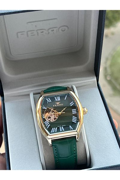 FERRO 3 Atm Water Resistant Leather Band Automatic Mechanism Men's Wristwatch - Efm40124B-10