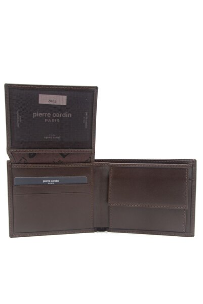 Pierre Cardin Men's Leather Wallet Brown Analin - 2062D06