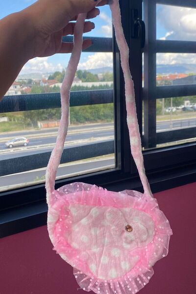 TAKIŞTIR Pink Color Stone Detailed Children's Bag
