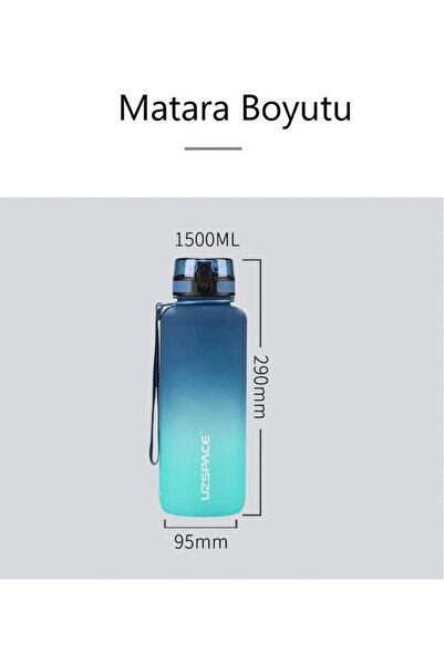 Uzspace Yellow Pink Tritan Water Bottle - 1500ml Vgn3056