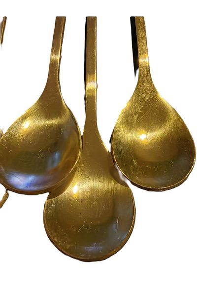 Bluokbeauty Gold Color 5-Piece Stainless Steel Coffee Teaspoon - with Ornamental Head