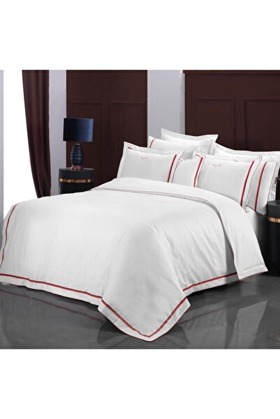 Sarev Odeo Saten Nevresim Takımı King Size , .Beyaz