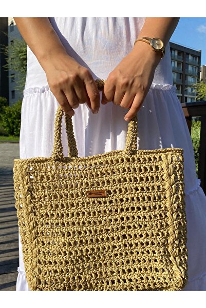Handmade Hasır Kağıt İp Plaj Çantası