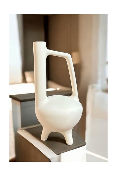 Eymen Hobi Ham Polyester Ayaklı Hitit Vazo Büyük Boy Dekorasyon, Çiçek, Boyam...