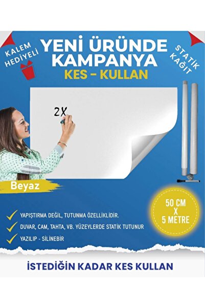 Pi Papers Kes Kullan Akıllı Kağıt - 5 Metre Beyaz, Statik Tutunma Ve Kağıt Tu...