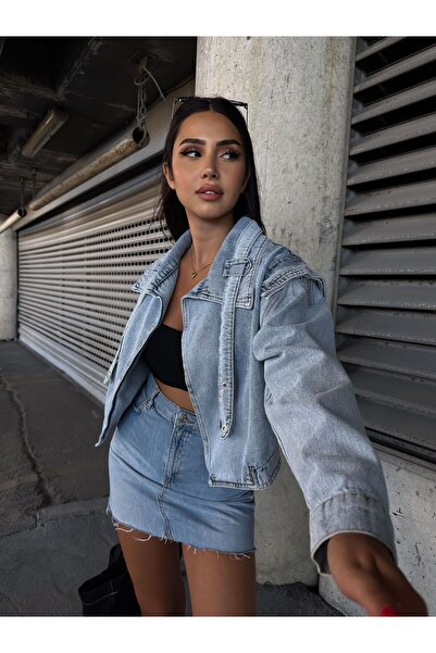 VOLT CLOTHİNG Jachetă de damă din denim cu detaliu de lanț