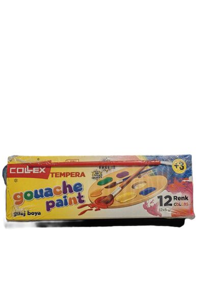 Collex 12 renk resim çocuk okul guaj boya
