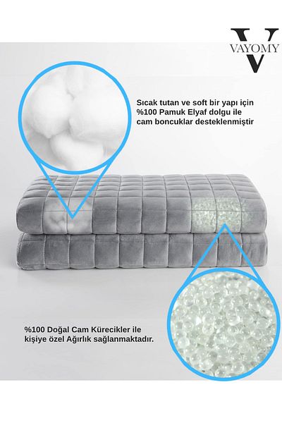 Vayomy Ultra Soft Wellsoft Weighted Blanket Single Weighted Quilt 8 kg Gray 150X205 4 Seasons