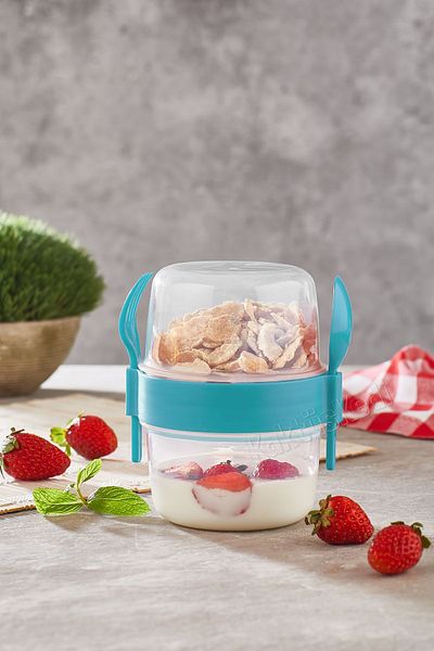 KaktüsKedi Large Size Food Carrying Cup - Yogurt Salad Ice Cream Muesli Storage Container 800 ml