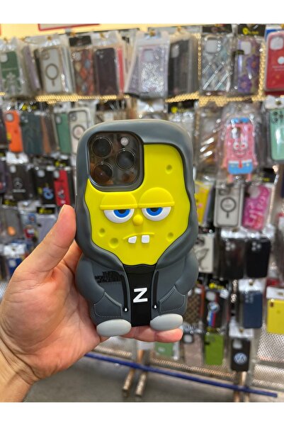 eaksesuarnet حافظة سيليكون سبونج بوب لهاتف آيفون 14 بروماكس