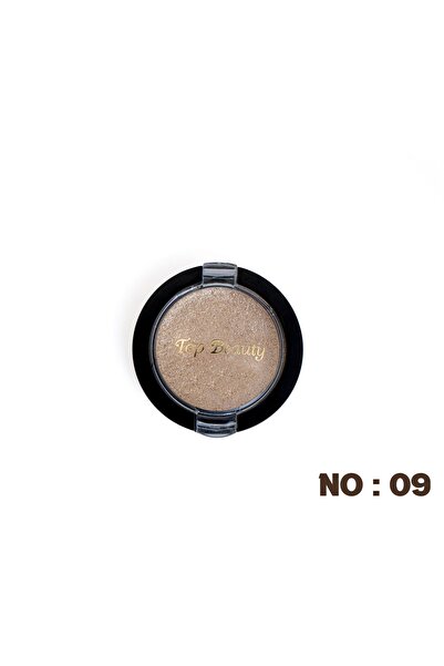 Top beauty Göz Makyajı Farı Tekli Işıltılı ve Parlak Uzun Süre Kalıcı Açık Bej-Eyeshadow No:09