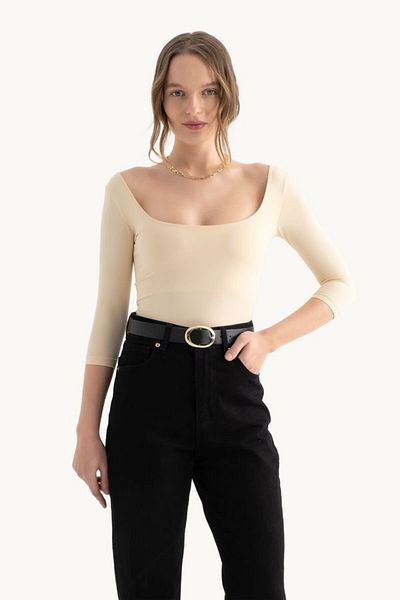 Hiccup Μακρυμάνικο Πόλο Bodycon Top