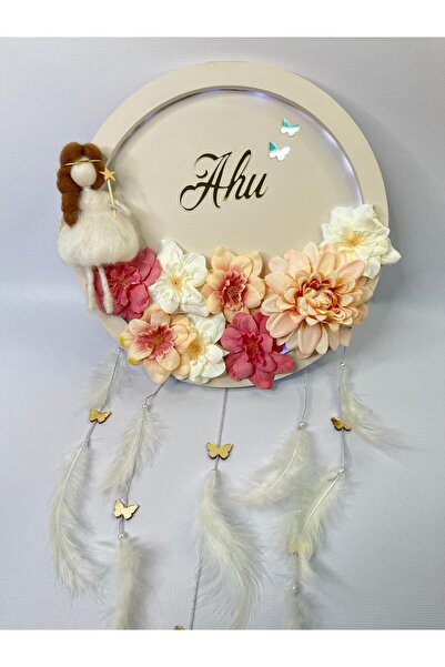 Mr Home LEDLİ KEÇE BEBEKLİ KIZ BEBEK ODASI KAPI SÜSÜ-ÇOCUK ODASI KAPI SÜSÜ-ÇİÇEKLİ KAPI SÜSÜ
