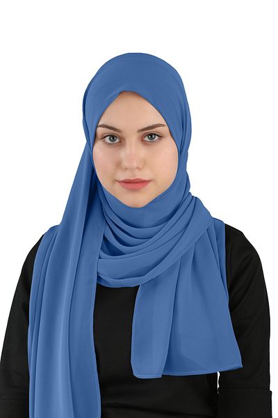 Ecardin Sandy Fabric Practical Ready Σάλι σιφόν - St 120 Denim Blue