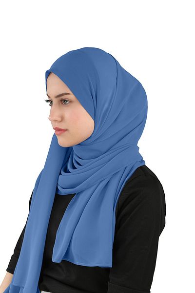 Ecardin Sandy Fabric Practical Ready Σάλι σιφόν - St 120 Denim Blue