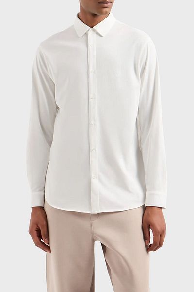Armani Exchange Ανδρικό βαμβακερό πουκάμισο με κανονική εφαρμογή - 6DZCHJ ZJEAZ 1116