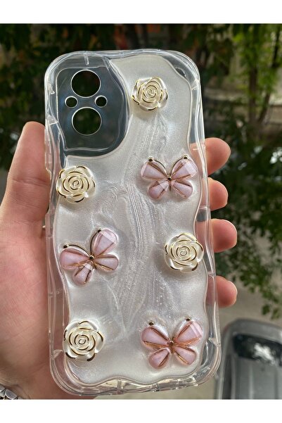 AQUA AKSESUAR حافظة متوافقة مع هاتف Realme 12 Lite، غطاء فضي شفاف بحواف منقوش...