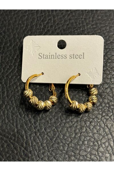 HOSBUTIK 316 الفولاذ الذهبي المضاد للتشويه - أقراط دوريكا 2 سم