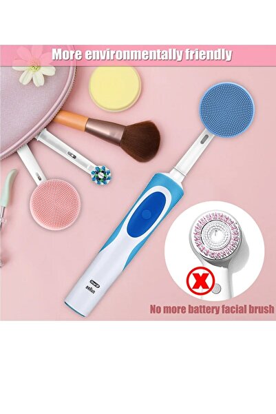 Genel Markalar Oral-b Şarjlı Ve Pilli Diş Fırçaları İçin Silikon Yüz Makyaj Temizleme Ve Masaj Aparatı