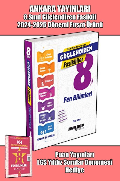 Puan Yayınları Yıldız Sorular ile Ankara Yayınları 8.Sınıf LGS Güçlendiren MATEMATİK - FEN Fasikül 2024/25 Yeni