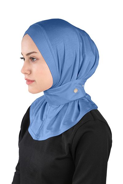 Ecardin Φουλάρι από ύφασμα βισκόζης Σταυρός Lycra Shawl - St 329 Denim Blue