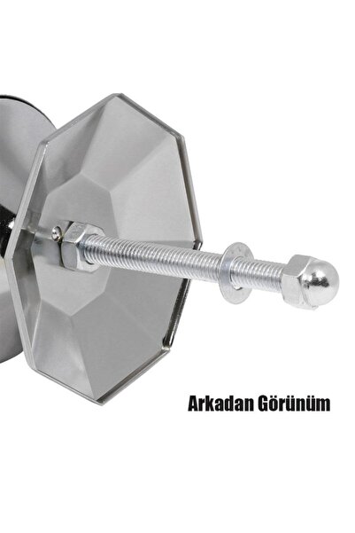 Badem10 Kristal Kapı Tokmağı Topuzu Kapı Babası Kolu Nikel Saten Metal Tokmak