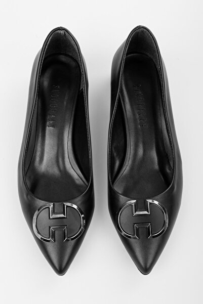 Shoeberry Dámské baleríny Siena Black - Kožená přezka