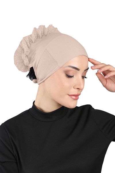 Ecardin Dark Mink - Non-Slip Silicone Bonnet with Knobs and Lacing - St 510