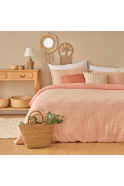 Bella Maison طقم غطاء لحاف مزدوج من Ranforce Pavia مصبوغ بخيوط - بلوم 100% قطن (200x220 سم)