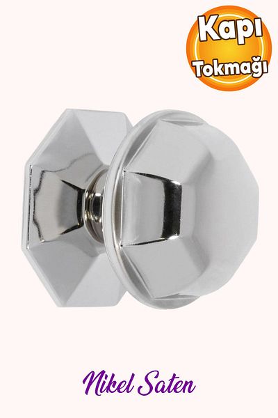 Badem10 Buton de ușă din cristal Mâner de ușă din metal satinat nichel