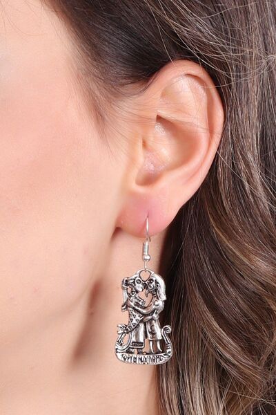 LABALABA Kadın Antik Gümüş Kaplama Sallantılı Model Aşk Sandalı Küpe