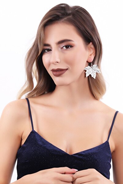 LABALABA Kadın Antik Gümüş Kaplama Sallantılı Model Yaprak Küpe