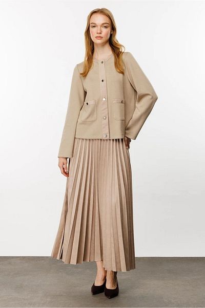 Micca Mi̇cca Garnished Skirt and Jacket Set