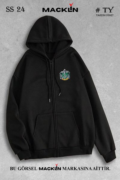 macklin Harry Potter Slytherin Printed Unisex Γυναικείο Ανδρικό φούτερ με κουκούλα Fleece Jacket
