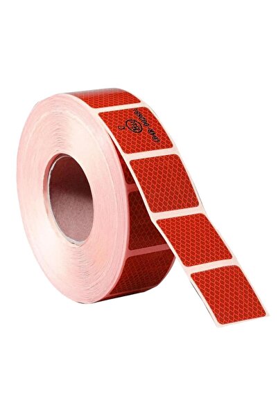 GLASWEN 1 MT Reflektörlü Reflektif Fosforlu Araç Oto Kamyon Şerit Bant Tüvtürk Onaylı Kesikli Kırmızı İkaz B