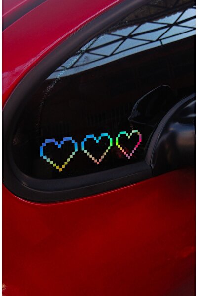 sticker Dekoratif Hologramlı Kalp Sticker , Araba ,Motor, Laptop ,Telefon Çık...