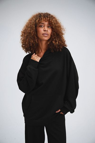 gothamvibes Hanorac negru oversize Timeless pentru damă