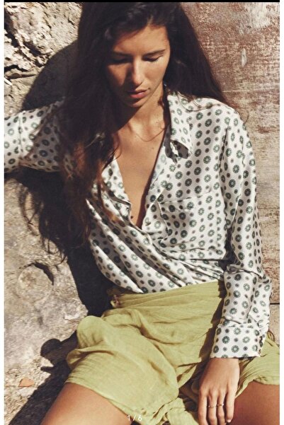 Butik ALLBUCKS ZA RA Desenli Saten Gömlek ABZRA0051