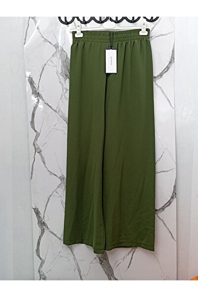 Puane Kadın Yüksek Bel-Beli Lastikli Büyük Beden Rahat Kalıp Pantolon 18197